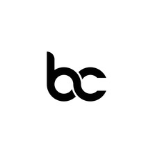 Initial Letter Bc Linked Circle Lowercase Monogram Logo Black