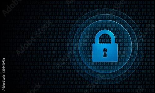 Fotografía Digital lock with ripples ''Pulse Effect'' technology security symbol