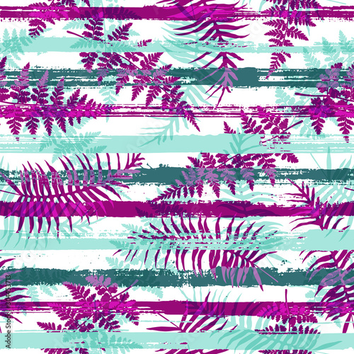 Tropical new zealand fern frond and bracken grass