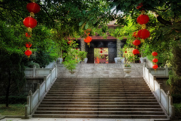 Wall Mural -  China, Foshan, San Shui Forest Park, at the foot of Kong Sheng (Confucius) Garden, the largest traditional Chinese culture education base in South China. Typical Lingnan style park.   