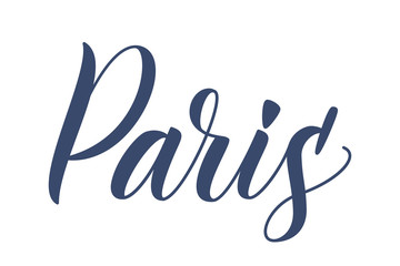 Wall Mural - Modern brush calligraphy Paris isotated on a white background. Vector illustration.