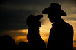 © Kostia - couple in love cowboys silhouette