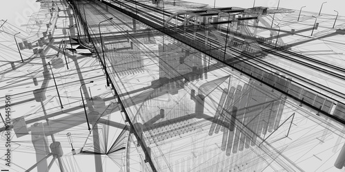 Obrazy most 3d   model-bim-obiektu-infrastruktury-transportowej-w-widoku-wireframe