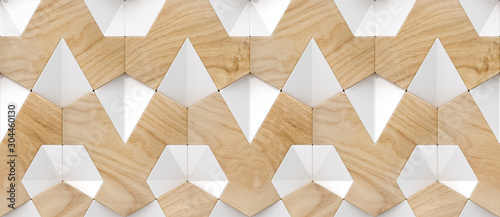 Dekoracja na wymiar  tapeta-3d-przedstawiajaca-panele-drewniane-w-kolorze-debu-z-bialymi-elementami-wysokiej-jakosci-bezszwowe-3d-realistyczne-tekstury