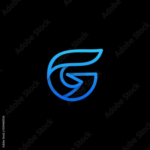 Latter G Line Art Illustration Vector Design Template Tableau sur Toile