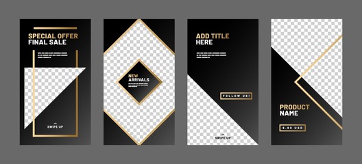 Wall Mural - editable post template set for banner sale, presentation, flyer, poster, invitation, stories, stream