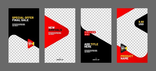 Wall Mural - editable post template set for banner sale, presentation, flyer, poster, invitation, stories, stream