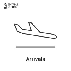 Poster - Arrivals outline vector icon with editable strokes
