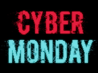 Poster - Cyber Monday futuristic text typography black banner
