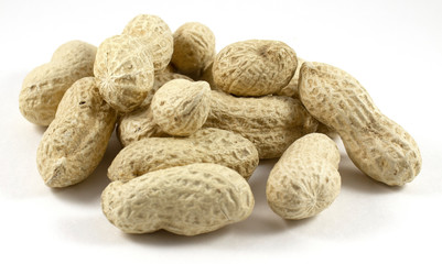 Wall Mural - Peanuts on a white background