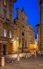 Wall Mural - Parma - The church Chiesa di Sant Allesandro and Teatro Regio theater at dusk.