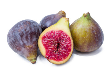 Poster - fresh natural figs isolated on white background