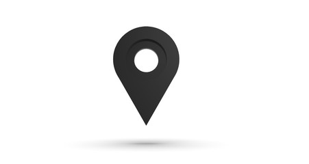 Fototapete - Map Point on isolated White with shadow 3D Rendering