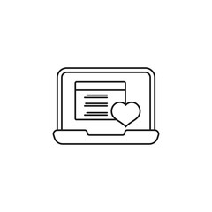 Wall Mural - internet love - minimal line web icon. simple vector illustration. concept for infographic, website 