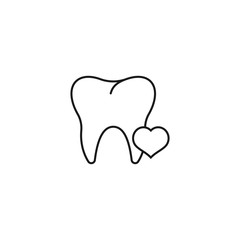 Wall Mural - dental love - minimal line web icon. simple vector illustration. concept for infographic, website or