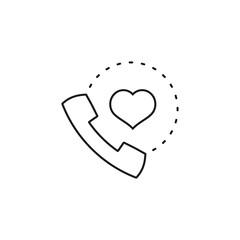 Wall Mural - call love - minimal line web icon. simple vector illustration. concept for infographic, website or a
