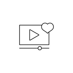 Wall Mural - video love - minimal line web icon. simple vector illustration. concept for infographic, website or 