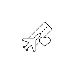 Wall Mural - aviation love - minimal line web icon. simple vector illustration. concept for infographic, website 