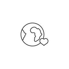 Wall Mural - geographic love - minimal line web icon. simple vector illustration. concept for infographic, websit