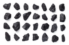Black Coal Collection Isolated On White Background