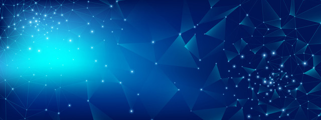 Wall Mural - technology future. big data center. blue