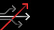 Think different business concept arrow icon