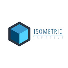 Isometric 3d Cube Logo Design. Stock Vector Illustration Isolated On White Background.