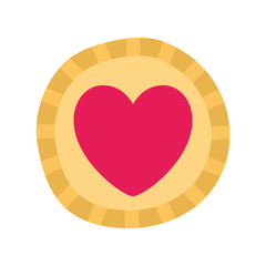 Isolated heart coin vector design