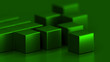© mvdesign - green abstract background with cubes, wallpaper 3d illustration