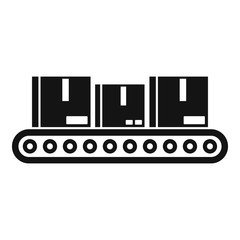 Poster - Parcel assembly line icon. Simple illustration of parcel assembly line vector icon for web design isolated on white background