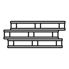 Poster - Wood pallet stack icon. Outline wood pallet stack vector icon for web design isolated on white background