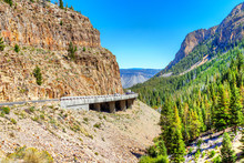 Grand Loop Road Through Golden Gate Canyon Of Yellowstone National Park