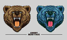Bear Face Angry Design Art