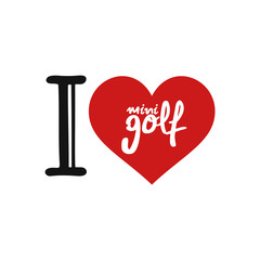 Sticker - I love mini golf symbol