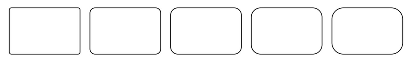 Wall Mural - rectangle icon black | rounded rectangles | blank box symbol | empty frame logo | button sign | isol