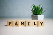 © loran4a - Stock photo family word on a wooden blocks