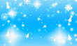 blue background with stars and snowflakes
