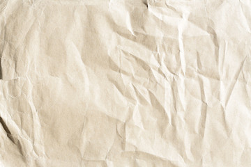 crumpled old brown kraft background paper texture