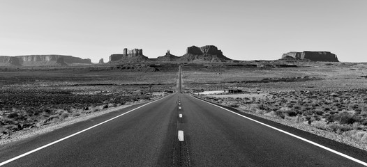 The desert landscape of Monument Valley, Navajo Tribal Park in the southwest USA in Arizona and Utah, America