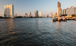 Bangkok city skyline and Chao Phraya river, Bangkok, Thailand