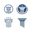 law and pillar logo, icon and template