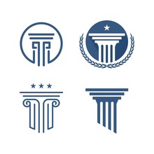 Law And Pillar Logo, Icon And Template