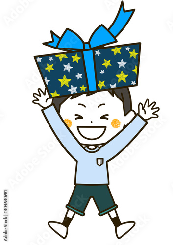 プレゼントを持ってバンザイをする男の子 ポーズ イラスト Stock Illustration Adobe Stock プレゼントを持ってバンザイをする男の子 ポーズ イラスト Stock Illustration Adobe Stock