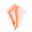 Beautiful slim healthy female legs without any varicose veins, hair or edema vector illustration. 