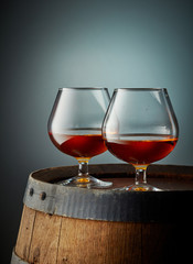 two glasses of cognac