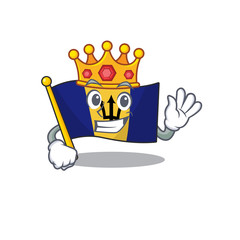 Canvas Print - Flag barbados cartoon with in king character