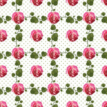 Colorful Flower And Dots Seamless Pattern Print Background Design