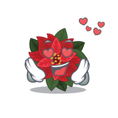 Sticker - Happy cute flower poinsettia falling In love design