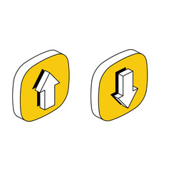 Poster - Arrows up down. Vector 3d isometric, color web icon, new flat style. Creative illustration design, idea for infographics.
