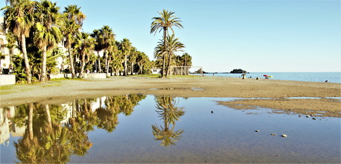 Wall Mural -  landscape of Almuñecar, Granada, Andalusia, Spain, Tropical coast, holidays, Mediterranean sea,